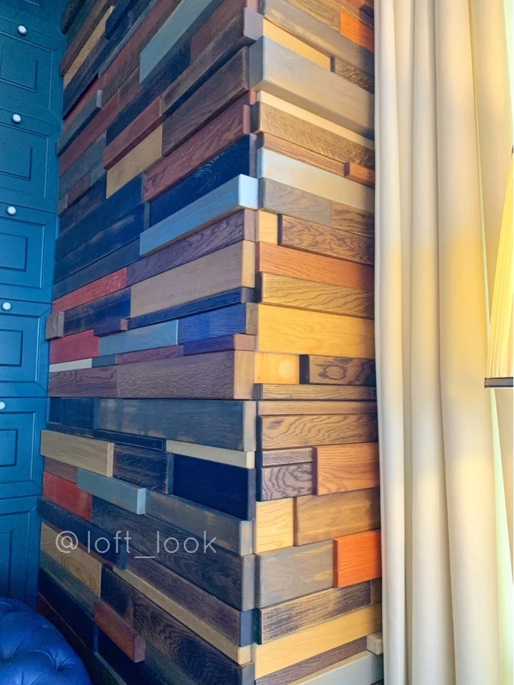 Стеновые панели из натурального дерева в интерьере Loft Look стеновые панели из дерева
