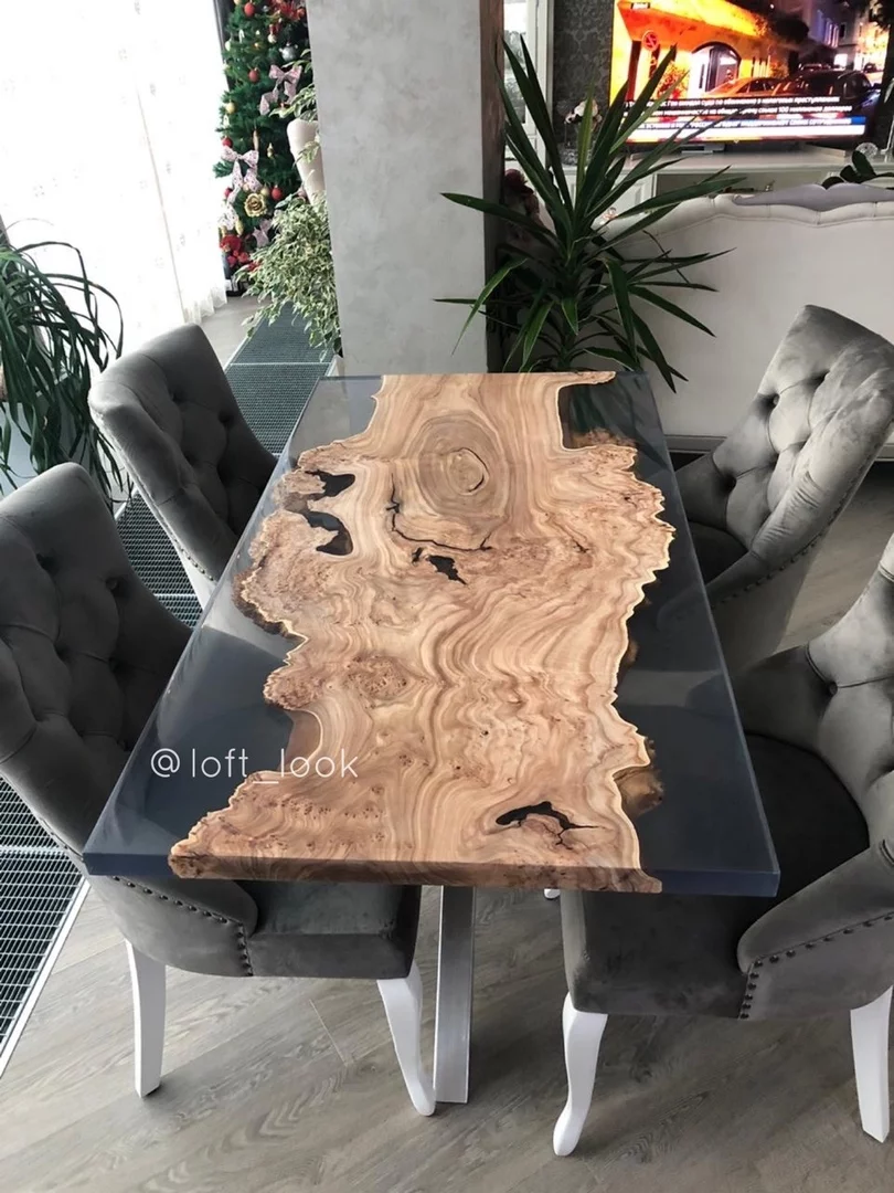 Luxurious table made of burl elm slab — фото 2