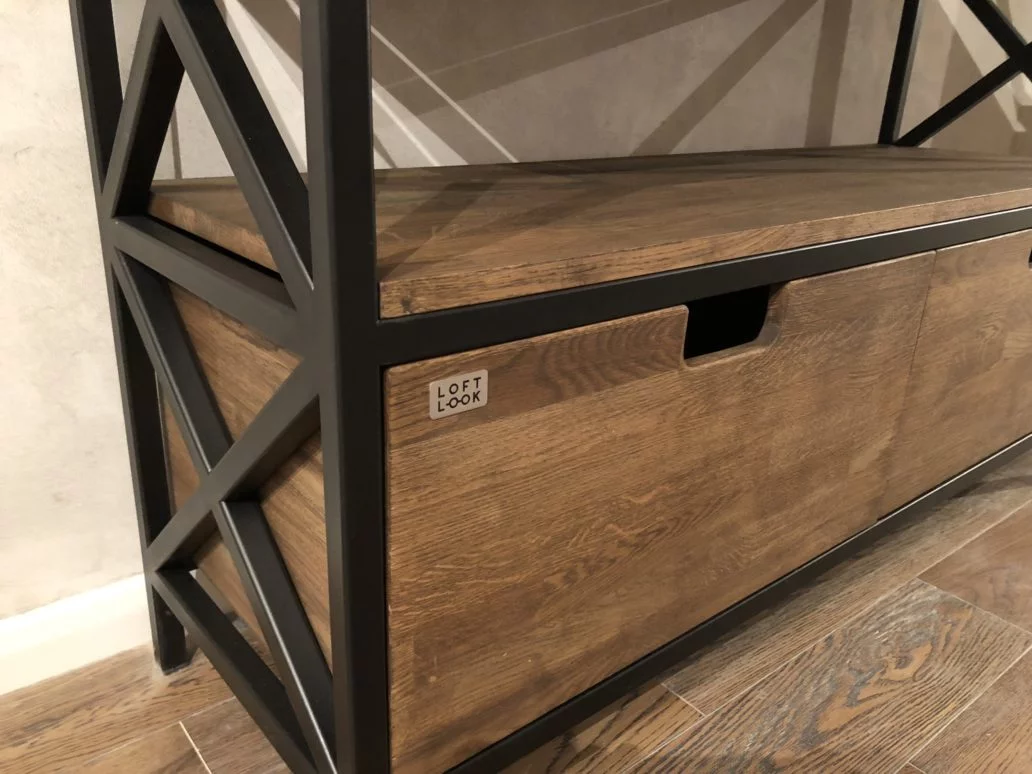 Shelving made of solid oak and metal — фото 5