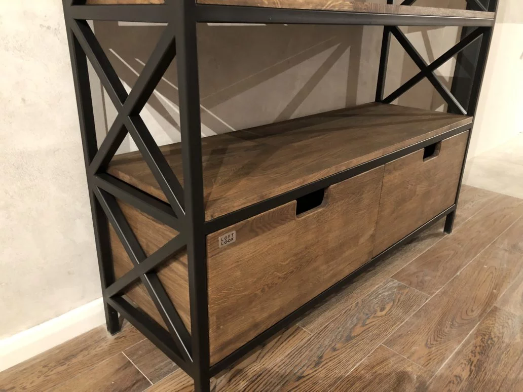Shelving made of solid oak and metal — фото 4