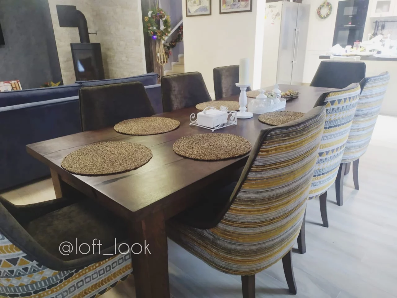 Kitchen table made of three oak slabs — фото 6
