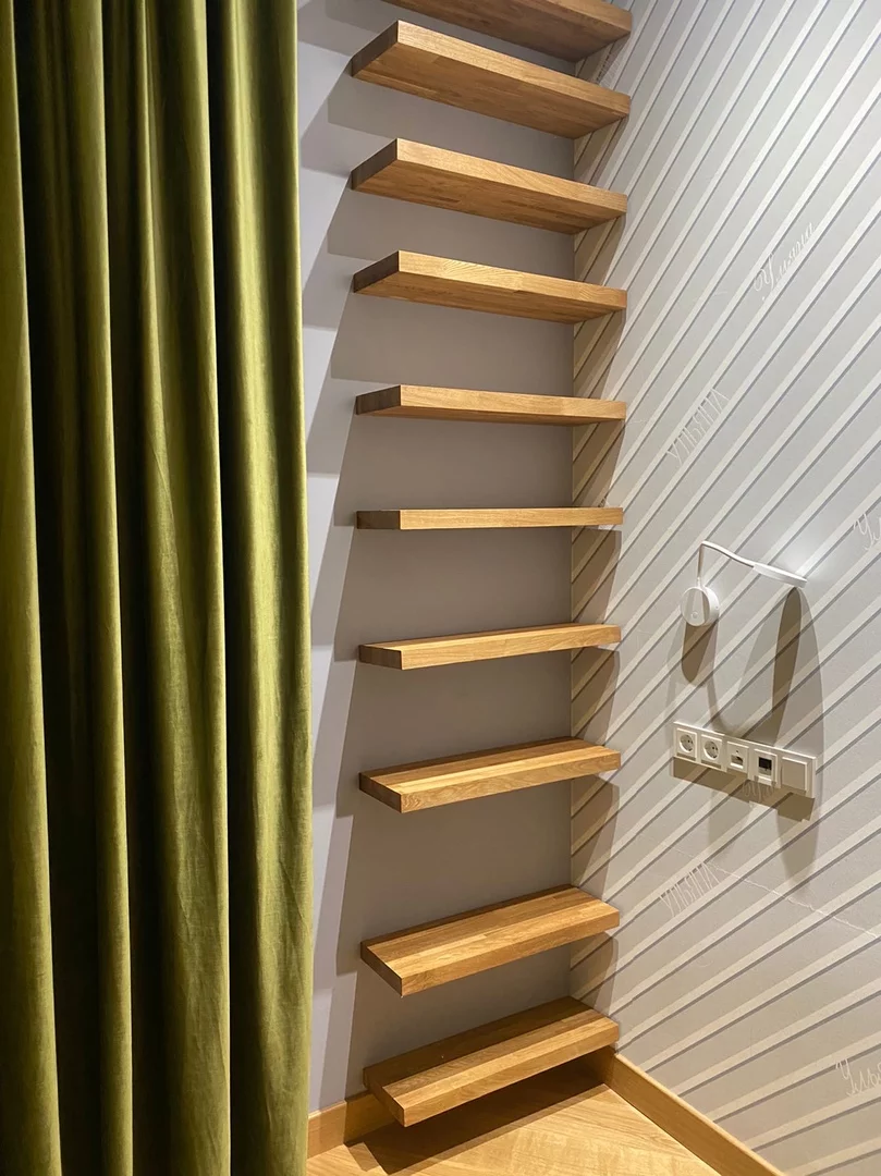 Solid oak shelves with hidden installation — фото 7