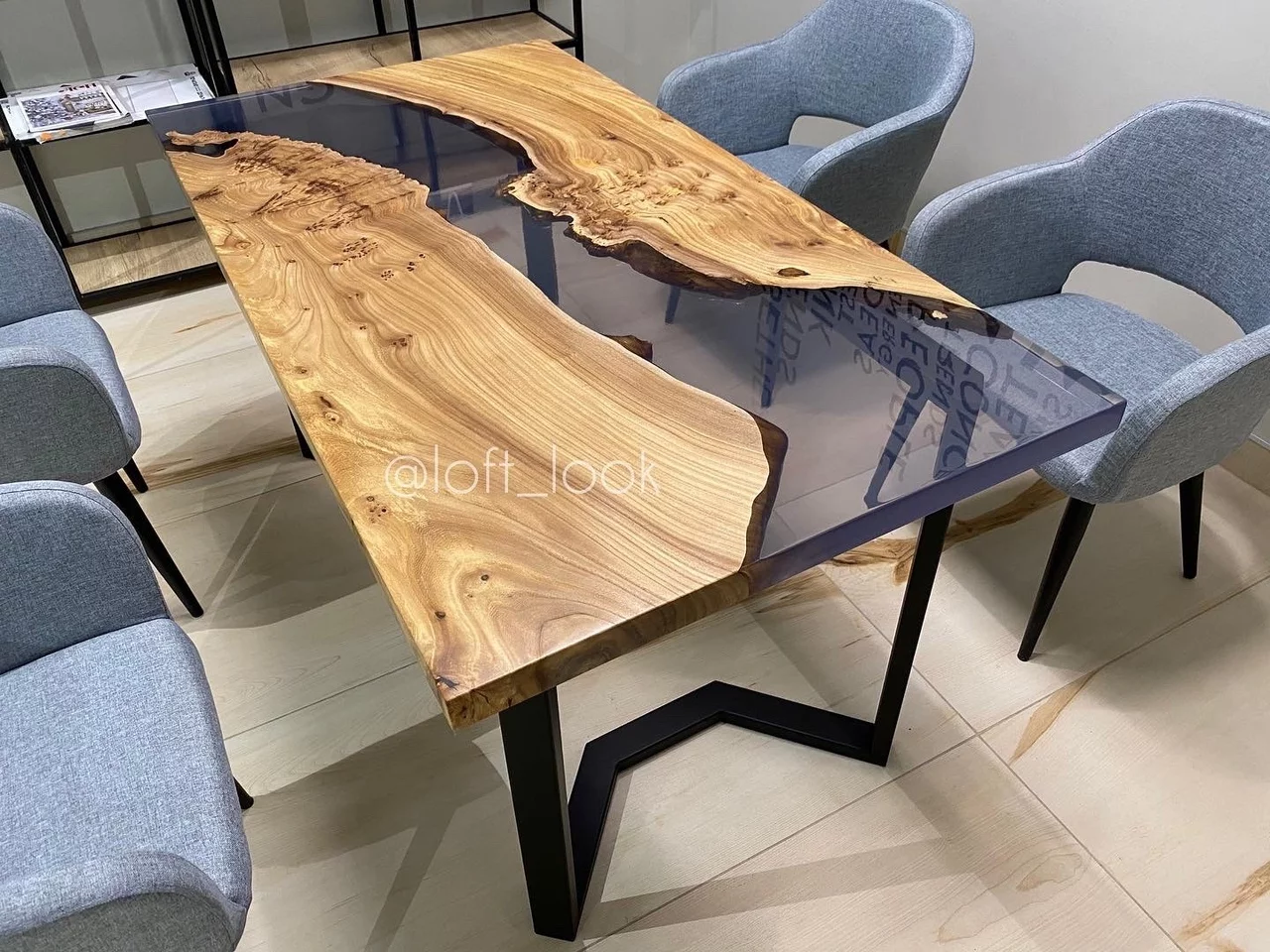 Table of two slabs of elm — фото 2