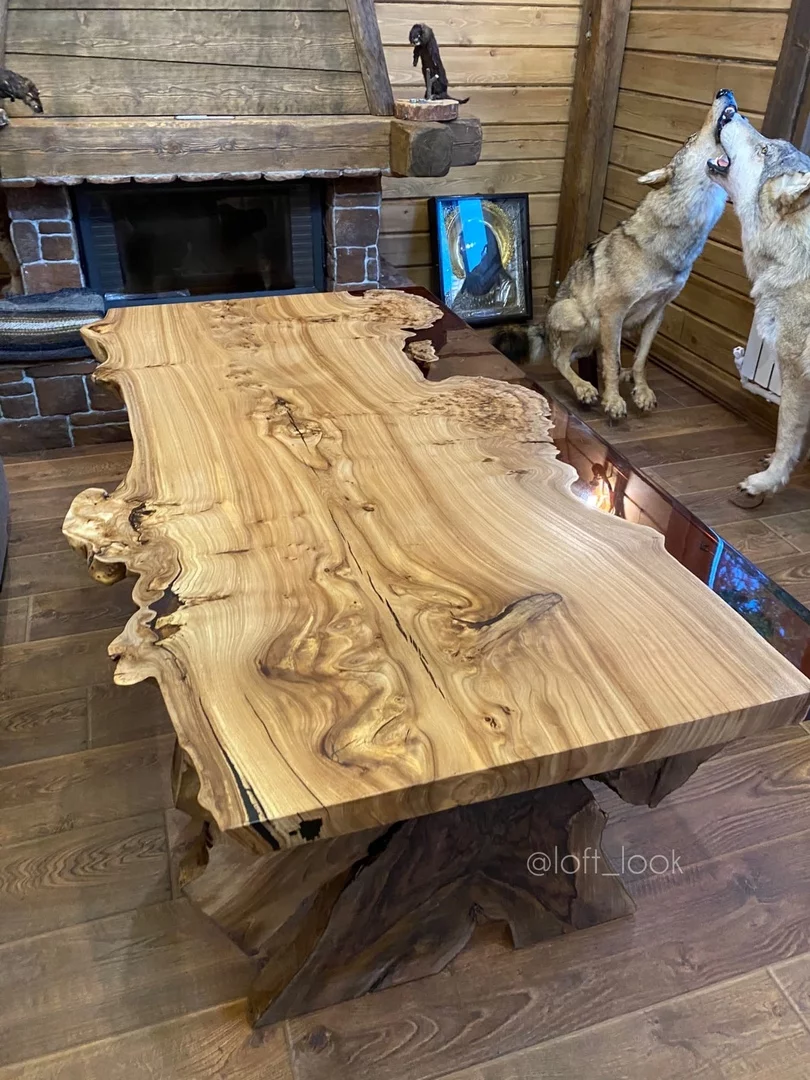 Designer table made of elm slab — фото 4