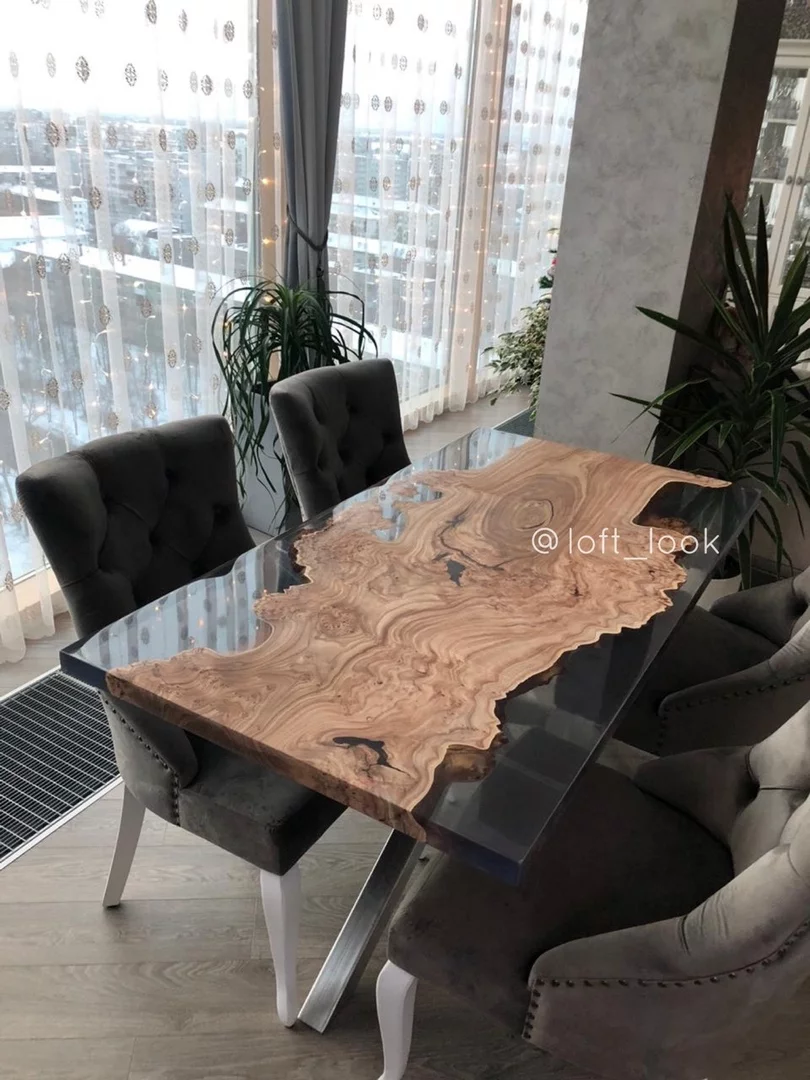 Luxurious table made of burl elm slab — фото 3