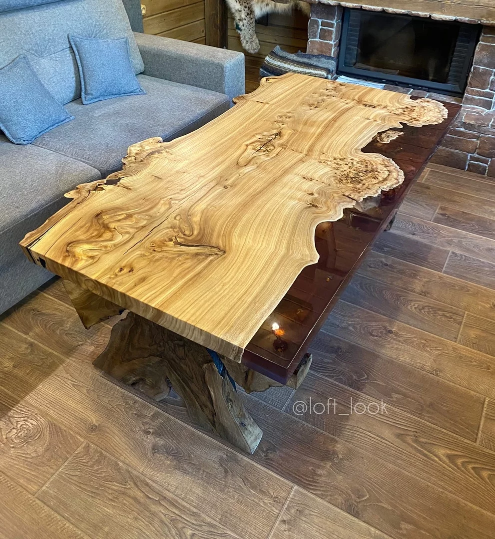 Designer table made of elm slab — фото 2