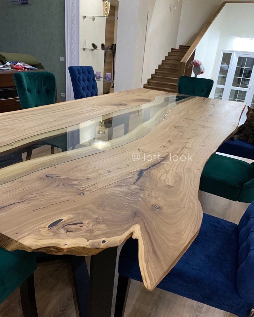 Dining table-river in the living room — фото 2