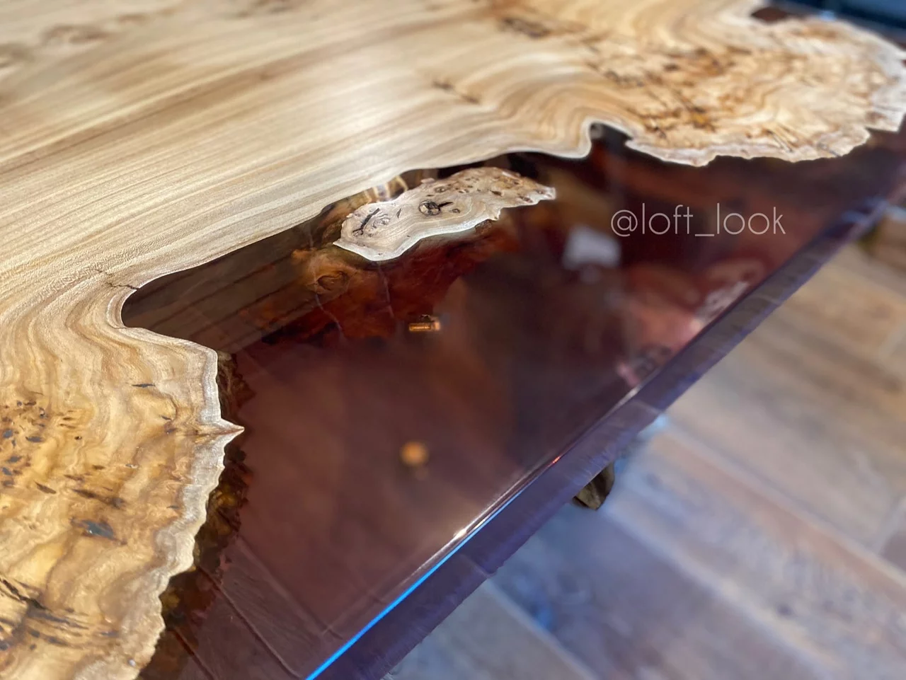 Designer table made of elm slab — фото 3