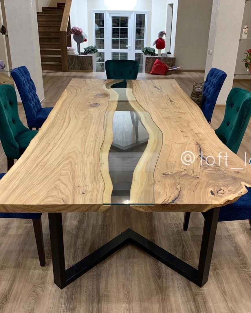 Dining table-river in the living room — фото 4