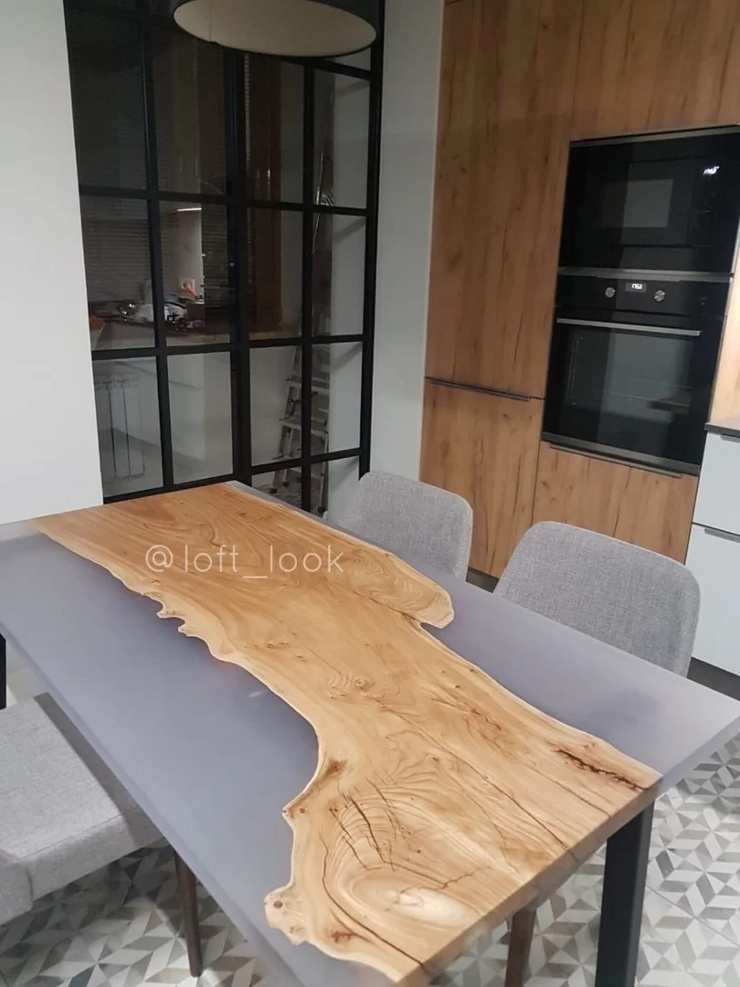 Brushed elm slab table — фото 4