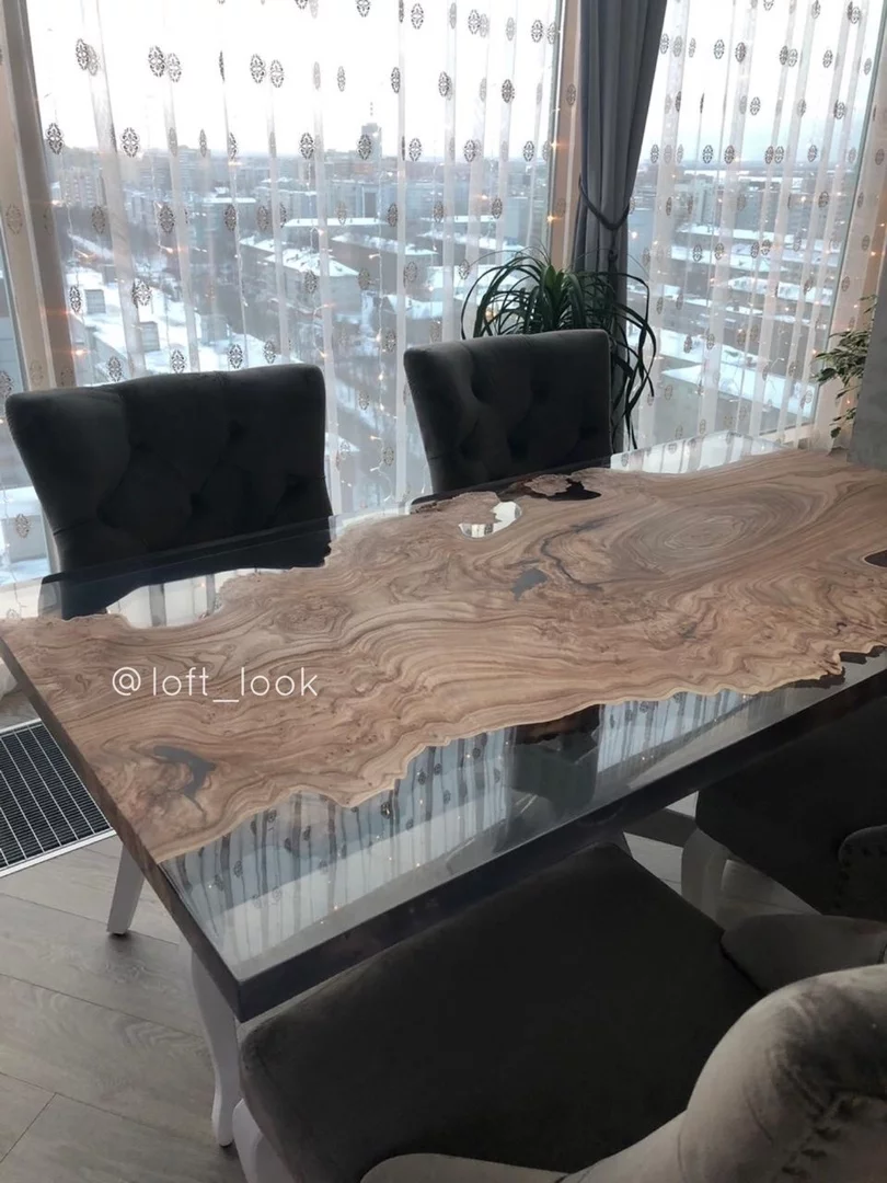 Luxurious table made of burl elm slab — фото 4