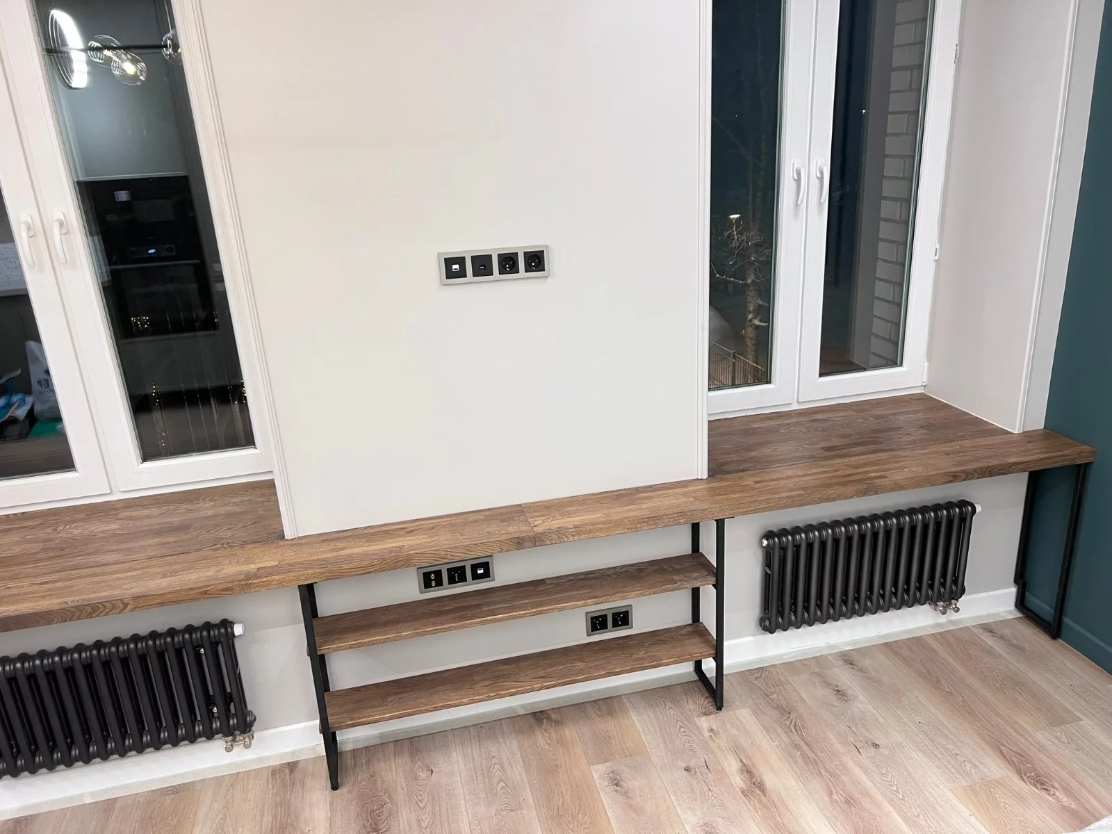 Подоконник из массива дуба с консольной полкой Loft Look Подоконник из массива дуба с консольной полкой — фото 11