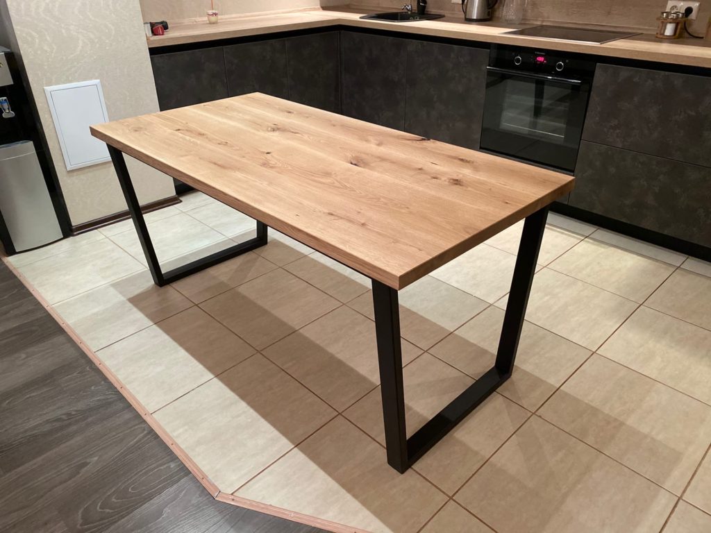 Стол обеденный лофт массив Loft Look Solid oak table for the kitchen — фото 2