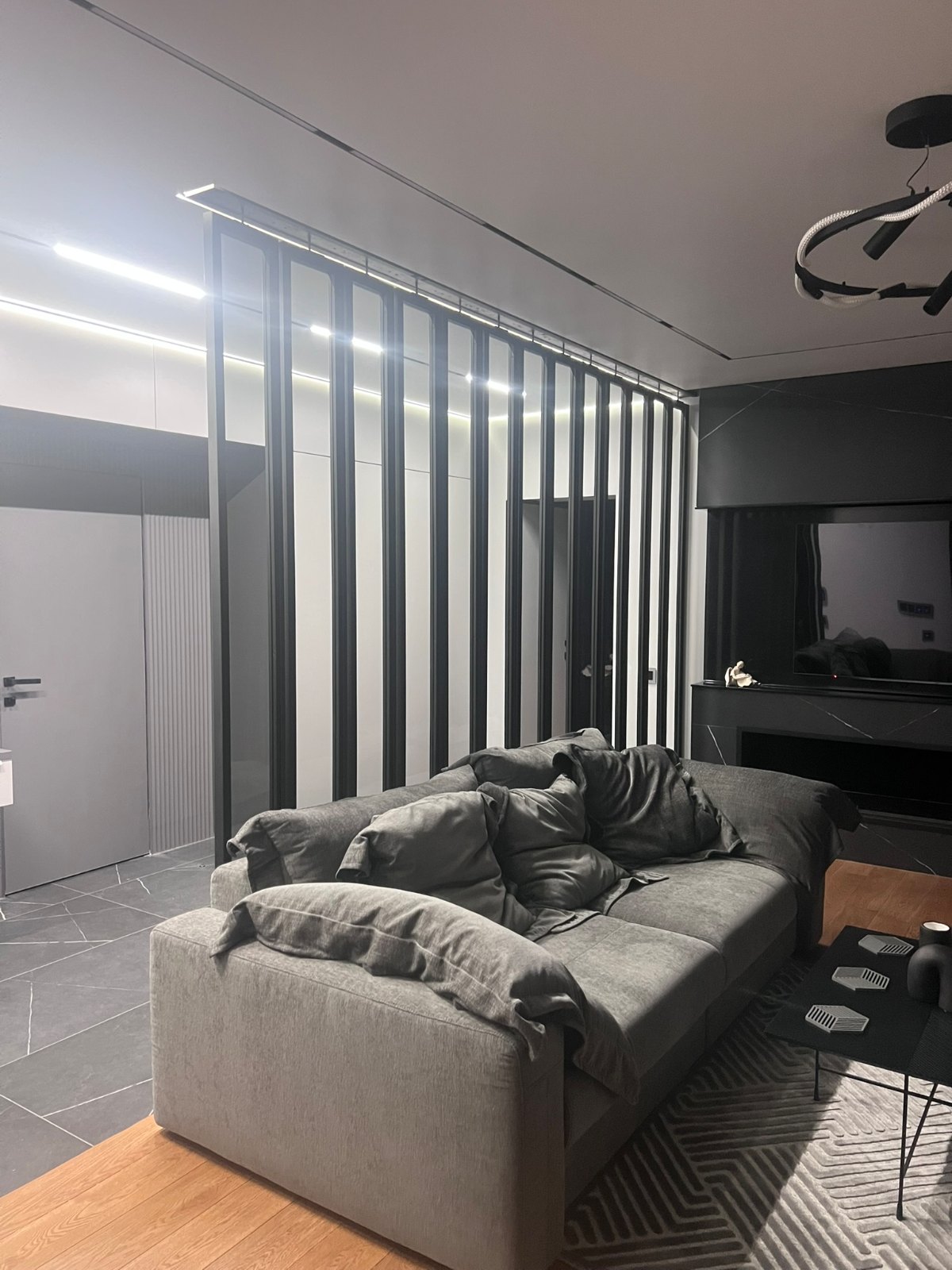 Поворотная перегородка из металла и стекла Loft Look Поворотная перегородка из металла и тонированного стекла — фото 3