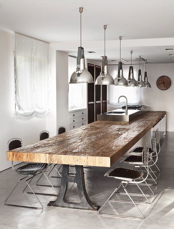 Столы из массива дерева опять в тренде Loft Look Столы из массива дерева
