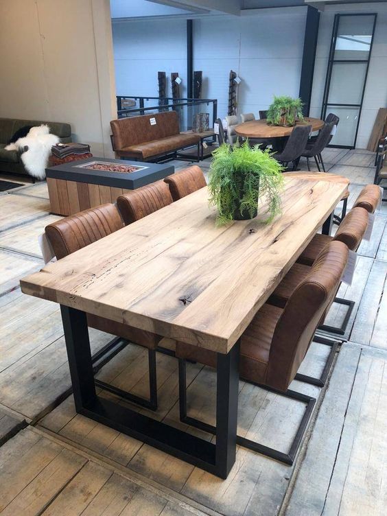 Столы из массива дерева опять в тренде Loft Look Столы из массива дерева